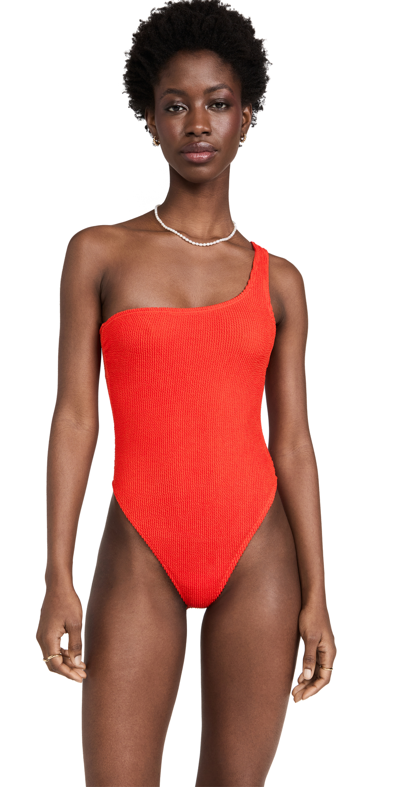Shop Good American Always Fits One Shoulder One Piece In Bright Poppy002