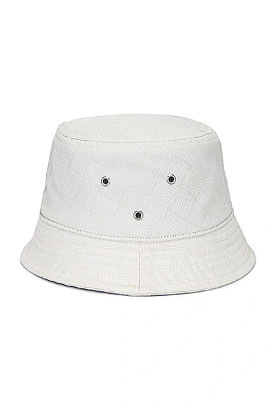 Shop Bottega Veneta Intreccio Jacquard Nylon Bucket Hat In White