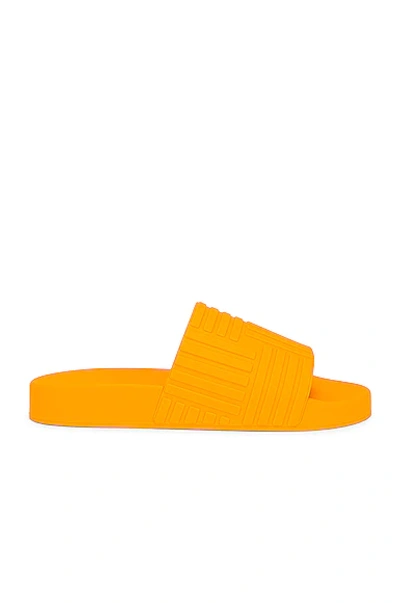 Shop Bottega Veneta Slider Intreccio Slide Sandals In Tangerine