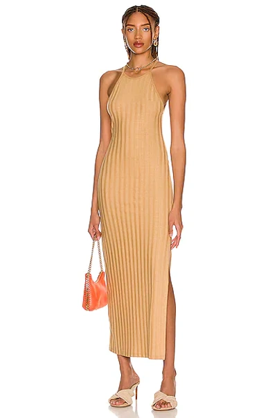 Shop Jonathan Simkhai Standard Megan Dress In Camel