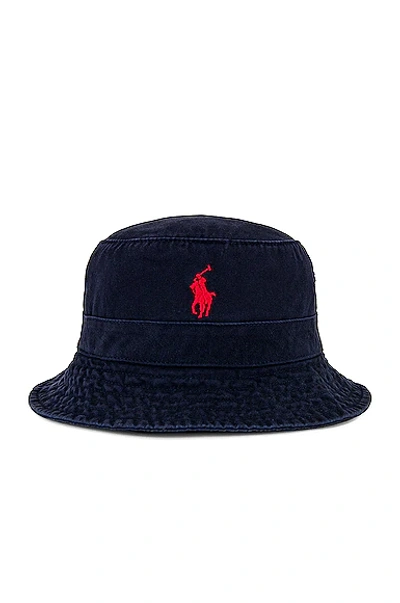 Shop Polo Ralph Lauren Bucket Hat In Newport Navy