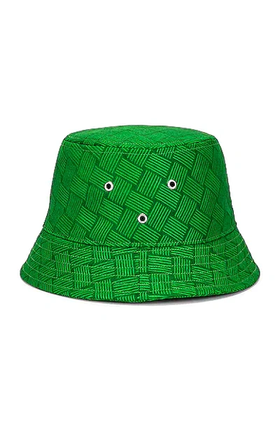 Shop Bottega Veneta Intreccio Jacquard Nylon Bucket Hat In Parakeet