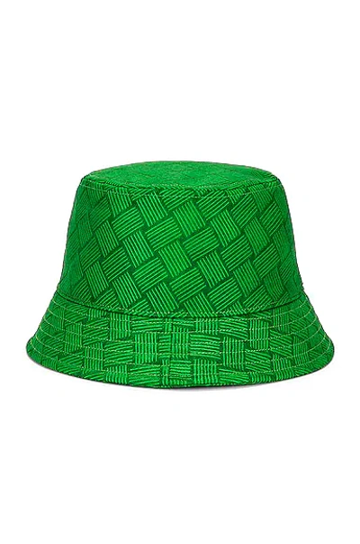 Shop Bottega Veneta Intreccio Jacquard Nylon Bucket Hat In Parakeet