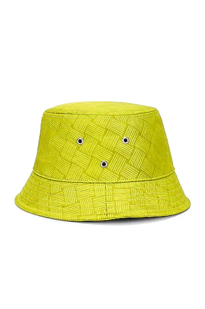 Shop Bottega Veneta Intreccio Jacquard Nylon Bucket Hat In Kiwi