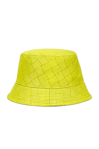 Shop Bottega Veneta Intreccio Jacquard Nylon Bucket Hat In Kiwi