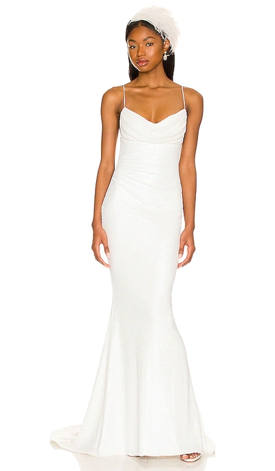 Katie May All A Dream Micro Sequin Gown In White