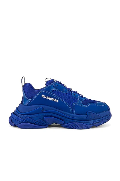 Shop Balenciaga Triple S Sneaker In Blue
