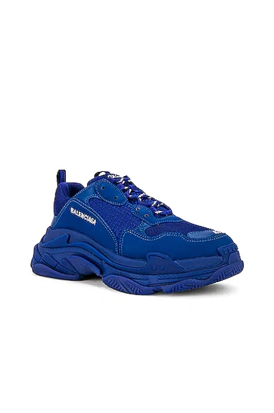 Shop Balenciaga Triple S Sneaker In Blue