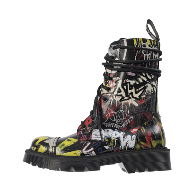Shop Vetements Graffiti Lace-up Boots In Black