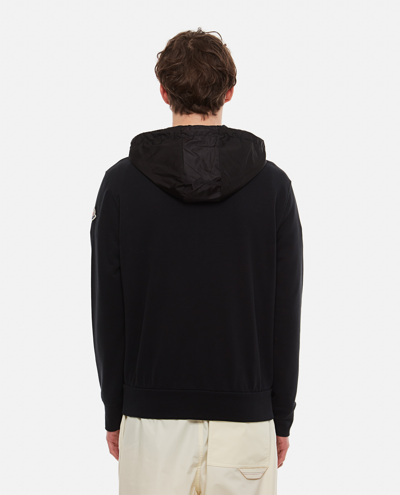 Shop Moncler "born To Protect" Recycled Hoodie In Black