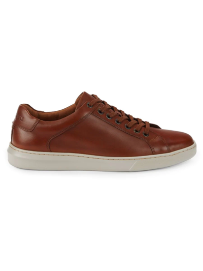 Shop Kenneth Cole New York Men's Liam Leather Sneakers In Cognac