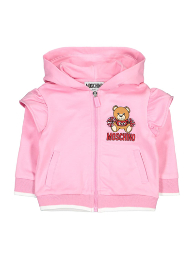 Shop Moschino Kids Fuchsia Sweat Jacket For Girls