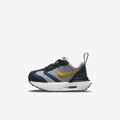 Shop Nike Air Max Dawn Baby/toddler Shoes In Particle Grey,armory Navy,light Bone,dark Citron