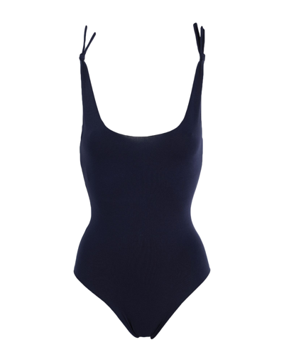 Shop Isole & Vulcani Woman One-piece Swimsuit Midnight Blue Size S Organic Cotton, Elastane