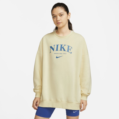 Nike Sportswear Essentials Women's Oversized Fleece Sweatshirt In Coconut  Milk,dutch Blue | ModeSens