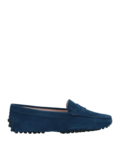 Tod's Suede Loafers In Blue
