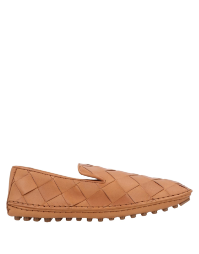 Shop Bottega Veneta Man Loafers Camel Size 7.5 Soft Leather In Beige