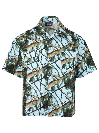 Shop Just Don Pine Print S/s Shirt In Blue