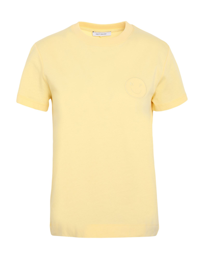 Shop Ninety Percent Np Smiley Logo T-shirt Woman T-shirt Yellow Size S Organic Cotton