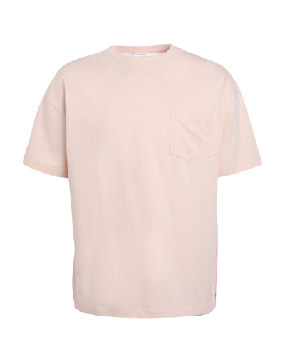 Shop Ninety Percent Smiley Logo Embroidered Tee Man T-shirt Light Pink Size L Organic Cotton