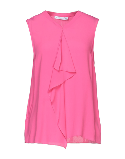 Shop Caractere Caractère Woman Top Fuchsia Size 4 Acetate, Silk In Pink