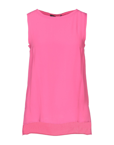 Shop Caractere Caractère Woman Top Fuchsia Size 4 Acetate, Silk In Pink