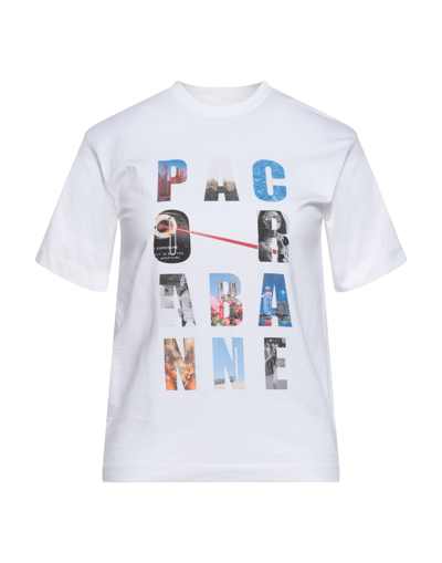 Rabanne Logo-print Gathered T-shirt In White
