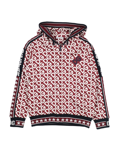 Shop Dolce & Gabbana Toddler Boy Sweatshirt Burgundy Size 6 Cotton, Elastane In Red