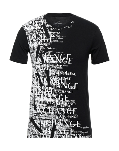 Shop Armani Exchange Man T-shirt Black Size Xs Cotton, Elastane