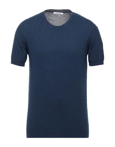 Shop Kangra Cashmere Kangra Man Sweater Midnight Blue Size 44 Cotton