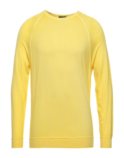 Shop Drumohr Man Sweater Yellow Size 44 Super 140s Wool