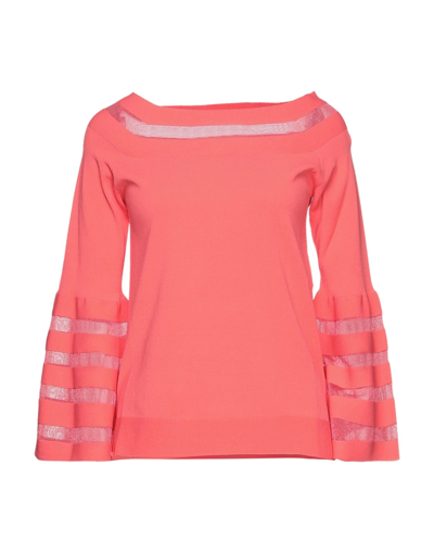 Shop D-exterior D. Exterior Woman Sweater Coral Size L Viscose, Polyester In Red