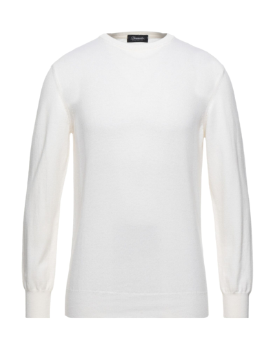 Shop Drumohr Man Sweater Ivory Size 44 Wool, Cashmere In White