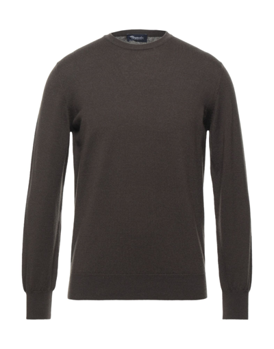 Shop Drumohr Man Sweater Dark Brown Size 38 Wool, Cashmere