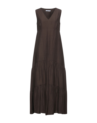 Shop Caractere Long Dresses In Dark Brown