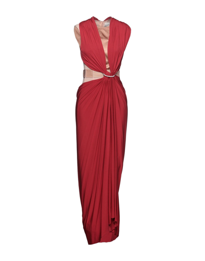 Shop Lanvin Woman Maxi Dress Red Size 4 Viscose, Elastane