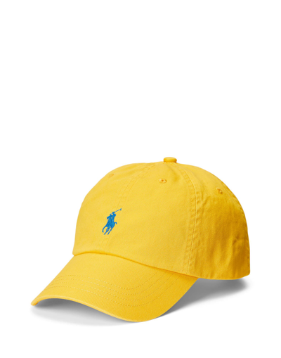 Shop Polo Ralph Lauren Cotton Chino Ball Cap Man Hat Yellow Size Onesize Cotton