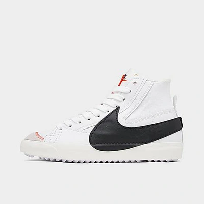 Shop Nike Blazer Mid '77 Jumbo Swoosh Casual Shoes In White/black/white/sail/white/team Orange