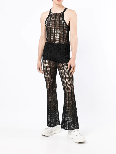 Dion Lee Open-knit Sleeveless Top In Schwarz