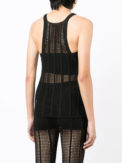 Shop Dion Lee Open-knit Sleeveless Top In Schwarz