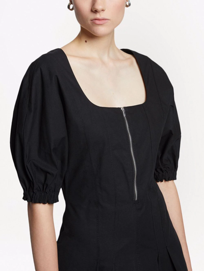 Shop Proenza Schouler White Label A-line Puff-sleeve Minidress In Black
