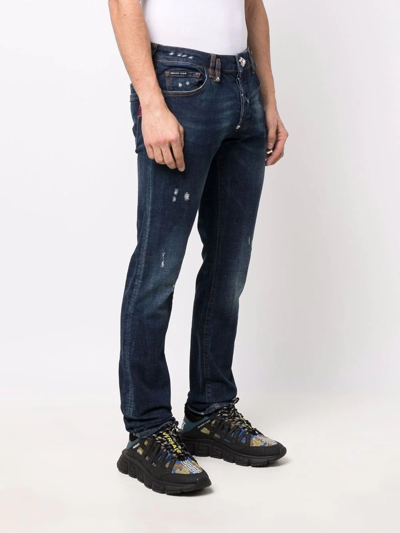 Shop Philipp Plein Super-straight Mid-rise Jeans In Blau