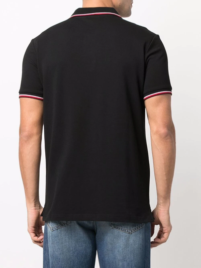 Shop Diesel Embroidered-logo Polo Shirt In Schwarz