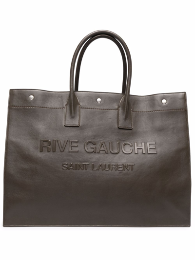 Shop Saint Laurent Rive Gauche Tote Bag In Grün