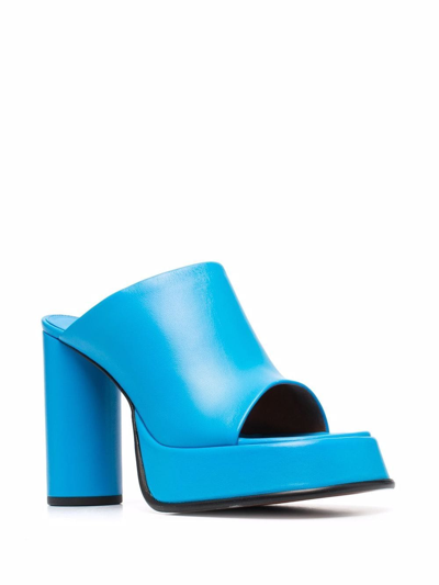 Shop Ambush Open-toe Platform Mules In Blue