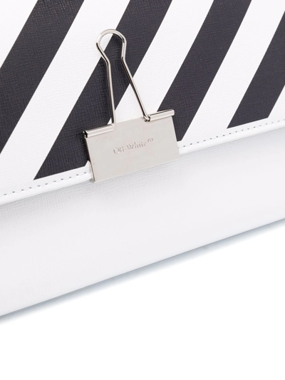 Shop Off-white Chain-strap Binder Wallet In Weiss