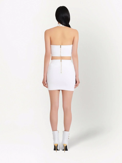 Balmain High-waisted Panelled Mini Skirt In Weiss