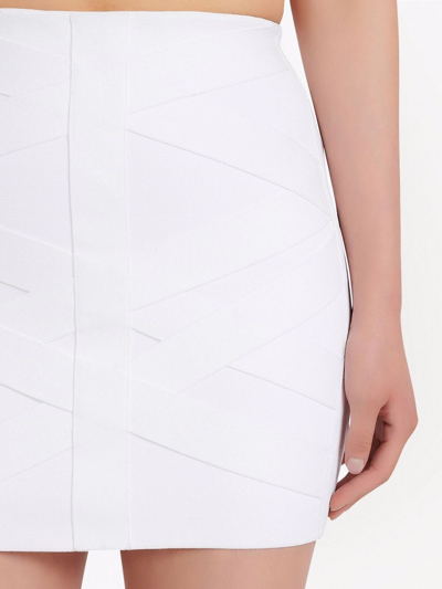 Balmain High-waisted Panelled Mini Skirt In Weiss