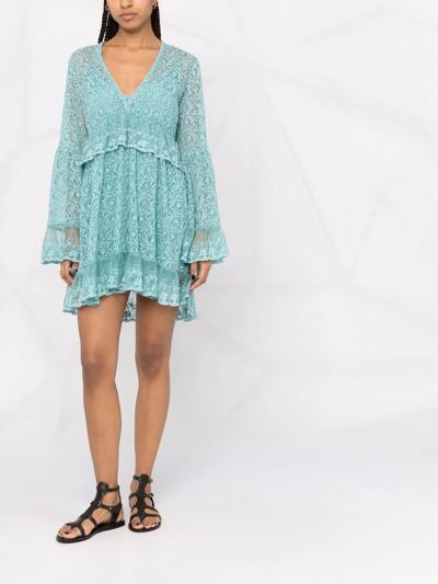 Pinko Lace Babydoll Dress In Grün