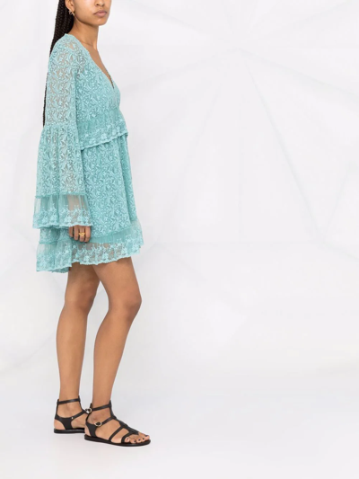 Pinko Lace Babydoll Dress In Grün
